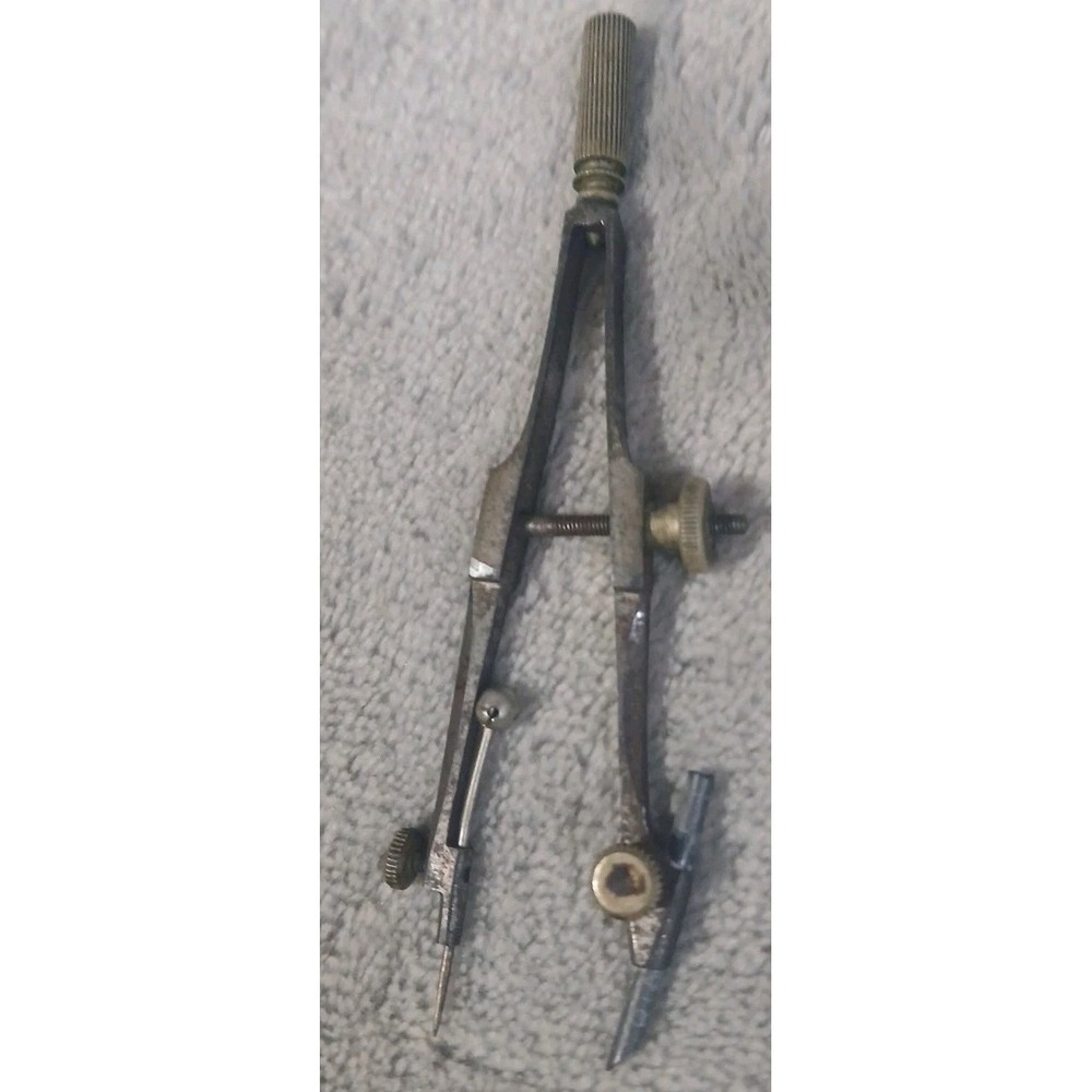 Vintage Compass Drafting Drawing Tool 3 1/4" Engineer Machinist Architect READ